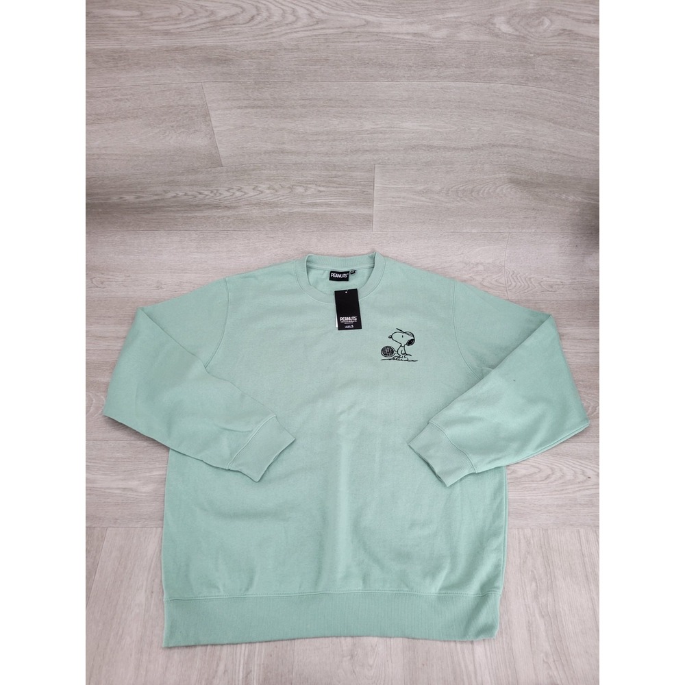 Peanuts Snoopy Tennis Club Sweatshirt Green Embroidered Official NWT